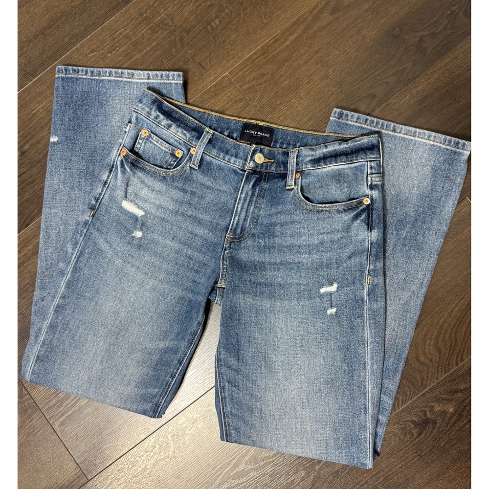 Lucky Brand Easy Rider Bootcut Jeans Distressed Blue 6 28 x 32 Western School